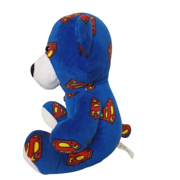 Six Flags Superman Plush Bear Blue DC Comics Stuffed Hero Collectible Toy 10.5" - Picture 4 of 7